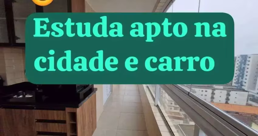 Apartamento dois dormitórios vista mar campo da aviação