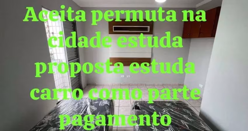 Apartamento um dormitório com sacada vila tupi praia grande sp