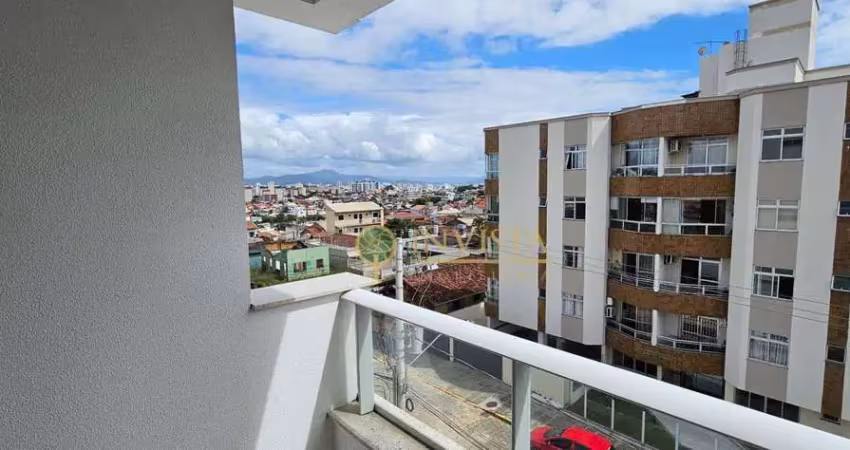 À venda | 72 m², sacada com churrasqueira, vista mar, 2 quartos e 1 vaga de garagem - capoeiras, florianópolis.