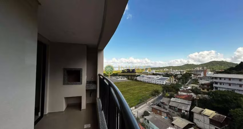 Locação | 74 m², semi mobiliado, sacada com churrasqueira, 2 quartos e 1 vaga de garagem - saco grande, em florianópolis.