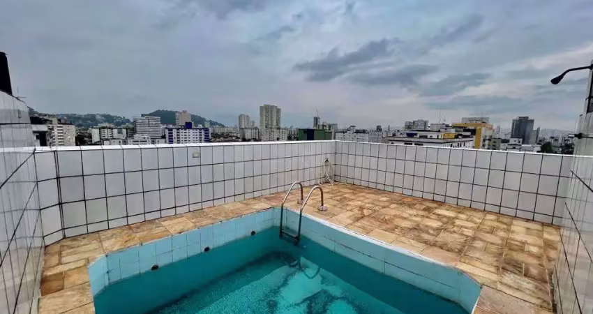 Cobertura de luxo à venda em Santos-SP, no bairro Campo Grande: 3 quartos, 1 suíte, 3 salas, 3 banheiros, 2 vagas de garagem, 404m².