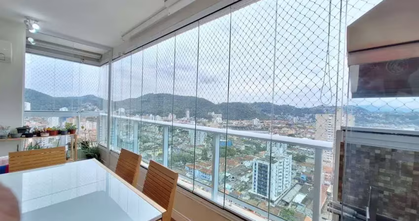 Apartamento 3 quartos com vista espetacular em santos-sp - bairro campo grande  88m²  varanda gourmet  lazer completo  agende sua visita!