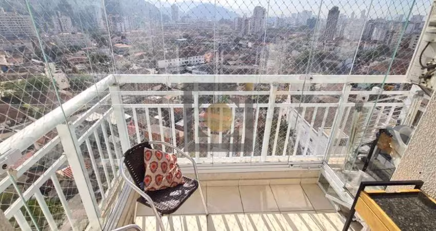 Apartamento à venda em santos-sp, marapé: 2 quartos, 1 suíte, varanda com vista livre!