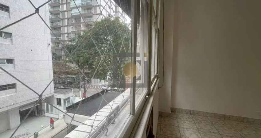 Apartamento à venda no gonzaga, santos-sp: 1 quarto, 3 salas, 1 banheiro, 1 vaga de garagem, 62m² de área