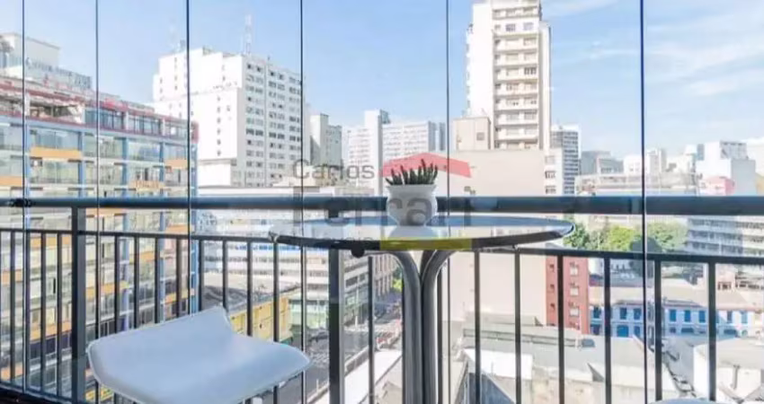 Studio com sacada  todo mobilado  à venda- centro sao paulo