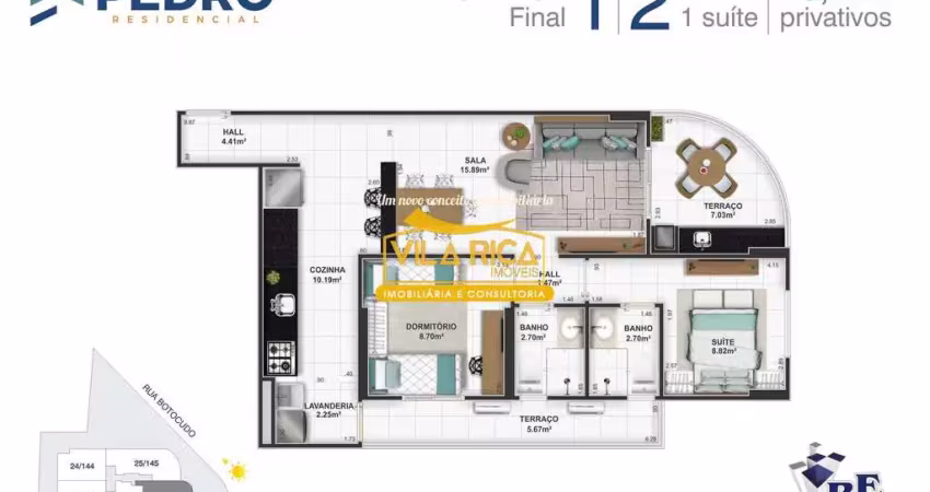 Apartamento com 3 dorms, tupi, praia grande - r$ 600 mil, cod: 378702