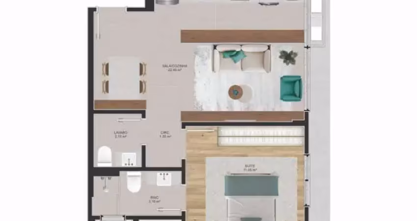 Apartamento com 1 quarto à venda na Rua José Boiteux, 155, Centro, Florianópolis
