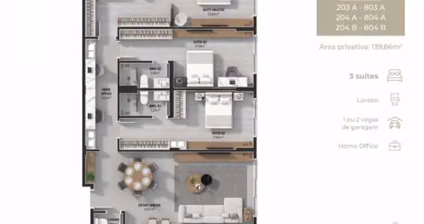 Apartamento com 3 quartos à venda na Rua Marcílio Dias, 7, Estreito, Florianópolis