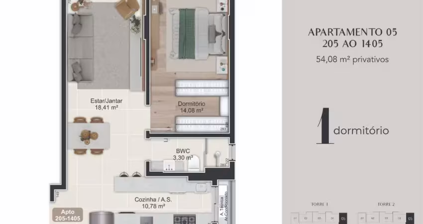 Venda | Apartamento 1 quarto