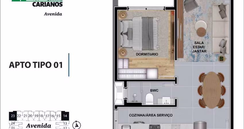 Venda | Carianos | 1 quarto com garagem e hb