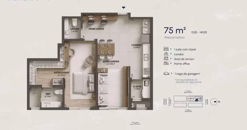 Apartamento com 1 quarto à venda na Rua Eugênio Raulino Koerich, 100, Campinas, São José