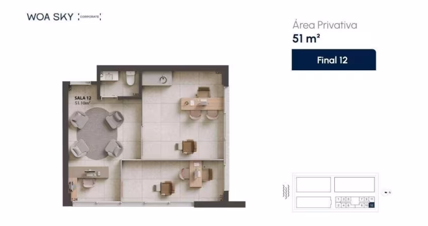 WOA Sky | Sala comercial com garagem