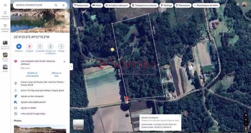 Saraju vende terreno em chacara em sao jose dos pinhais