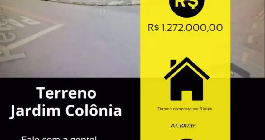 Terreno murado de 1.017m² composto por  3 lotes. loc. jd. colônia jundiaí-sp.