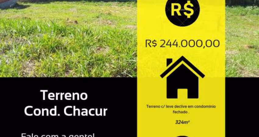 terreno de 324m² em condomínio.  Loc. Cond. Chacur, Várzea Paulista-SP.