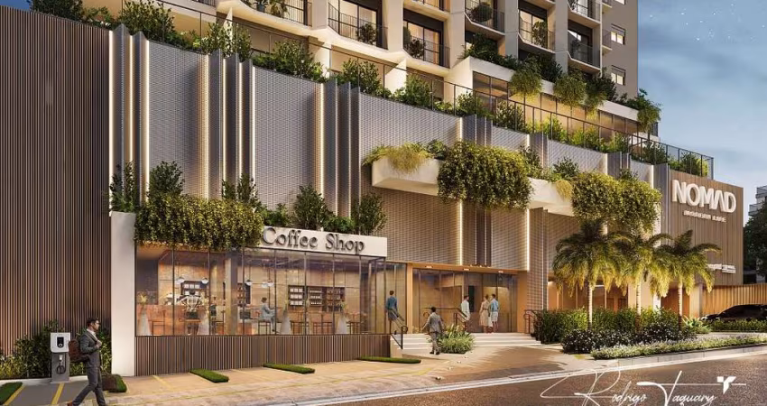 Nomad Modern Life – Apartamentos ultracompactos à venda no Setor Bueno de 22 a 68 m², com 1, 2 ou 3 quartos e lazer completo
