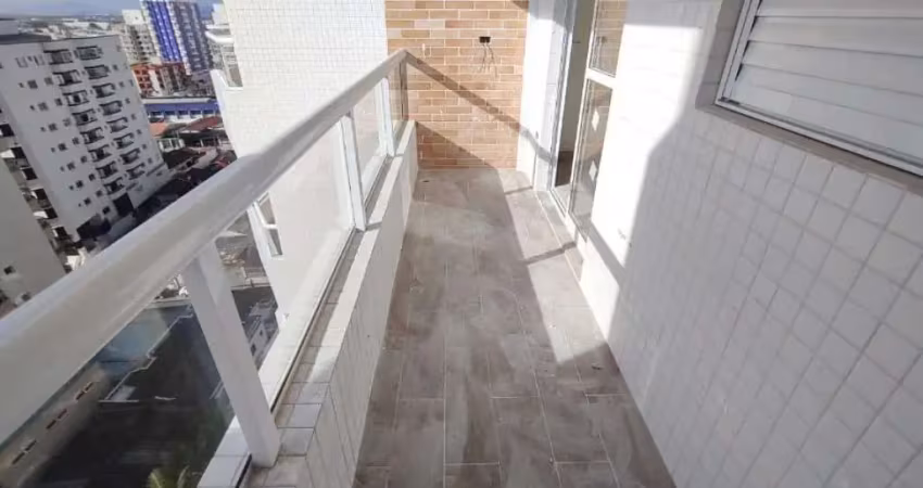 Apto de 1 dorm, sacada, 150 metros da praia. 54m² de área útil. bairro; aviação.