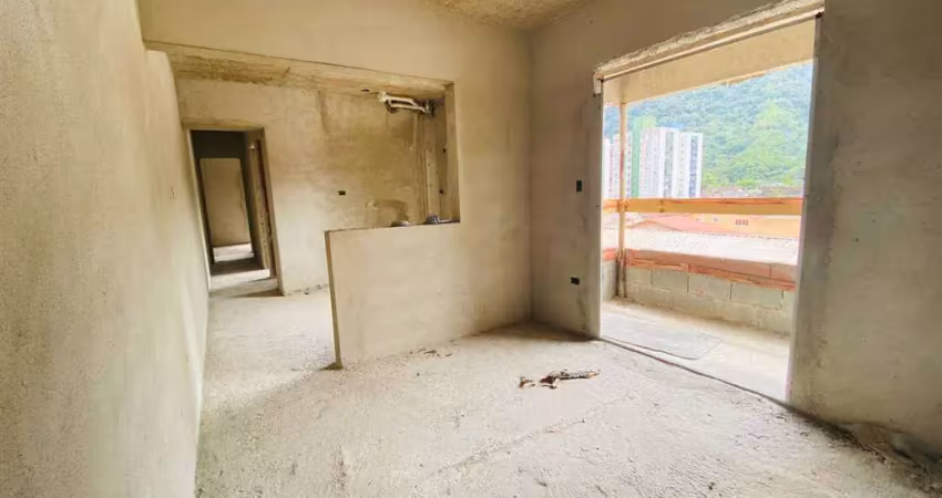 Apto de 2 dorm c/ 1 suíte, 1 vaga, varanda, 53 m² de área útil. bairro: canto do forte.