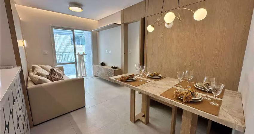 Apto de 2 dorm c/ 1 suíte, frente mar, 63,02 m² de área útil. bairro: guilhermina.