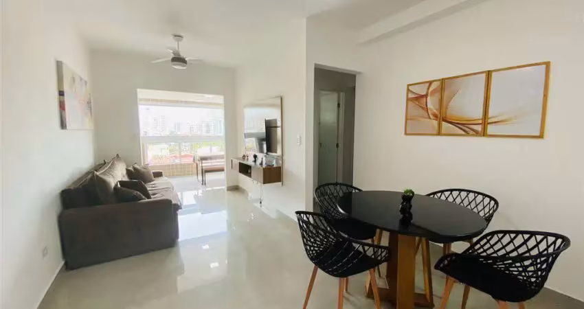Apto mobiliado de 2 dorm, c/ 1 suíte, sacada gourmet, 74,00 m² de área útil. bairro: canto do forte.