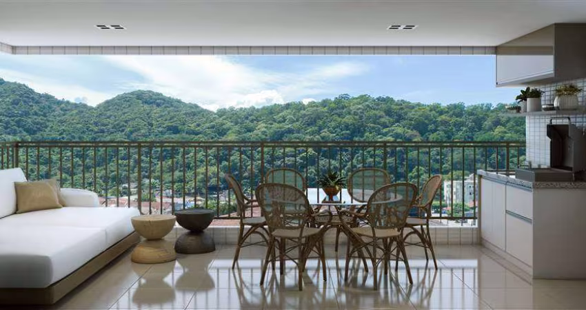 Apto de 3 Dorm sendo 3 SUÍTES, 2 VAGAS, 105,96 m² de área útil. BAIRRO: CANTO DO FORTE,