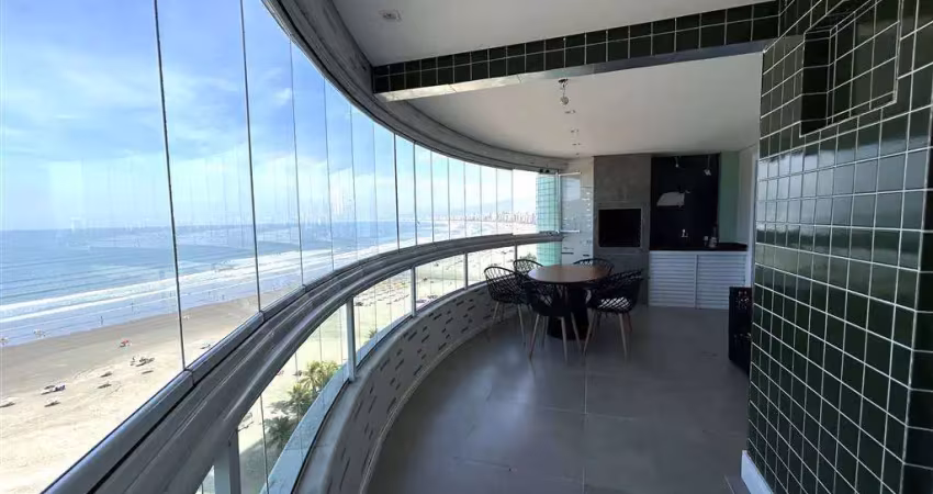 Apto de 3 dorm c/ 3 suítes, frente mar, 190 m² de área útil. bairro: canto do forte.