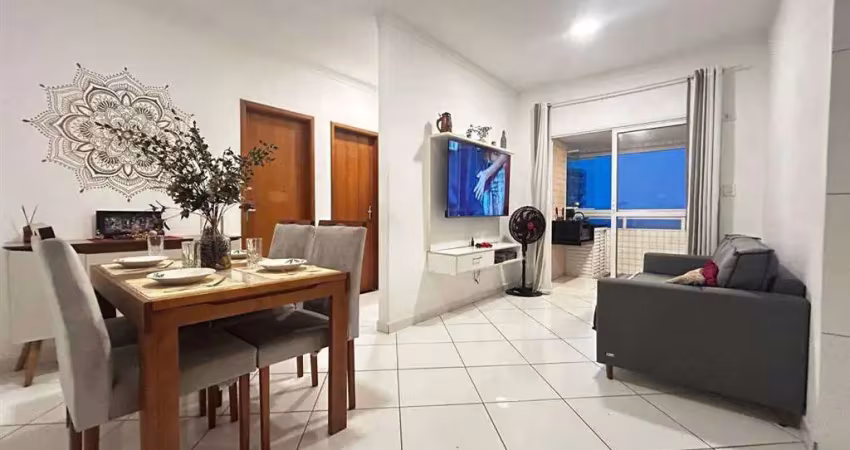 Apto de 2 dorm c/ suíte, sacada gourmet com vista mar,  74 m² de área útil, mobiliado. bairro: tupi.