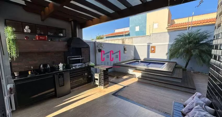 Casa sobrado em indaiatuba, condomínio bréscia com 3 suítes - 195 m²