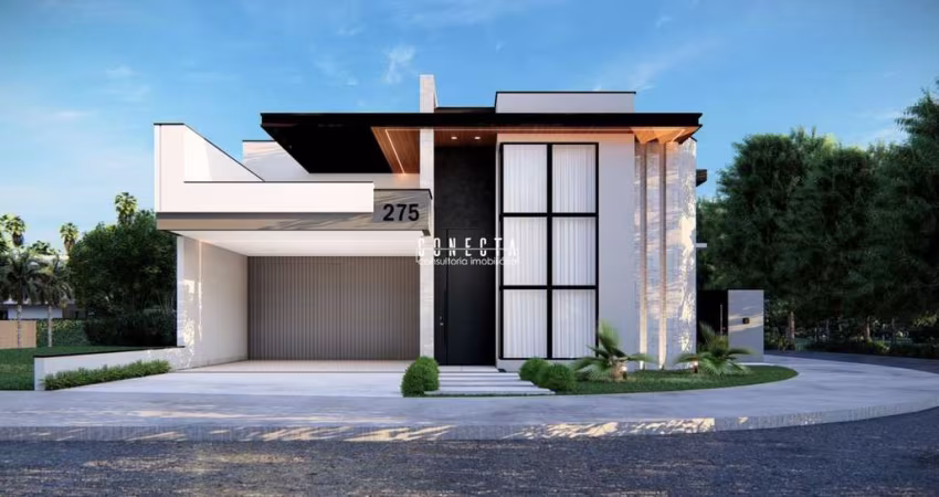 Casa Térrea em Indaiatuba, Condomínio Maria Cândida com 3 suítes - 220 m²