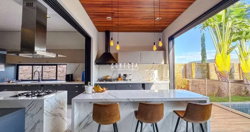 Casa térrea em indaiatuba, condomínio maria josé com 3 suítes - 257 m²