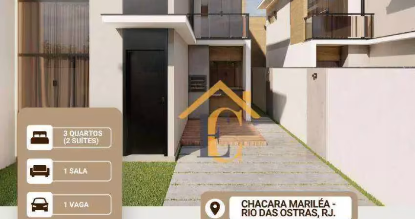 Casa com 3 dormitórios à venda, 87 m² por r$ 380.000,00 - jardim mariléa - rio das ostras/rj