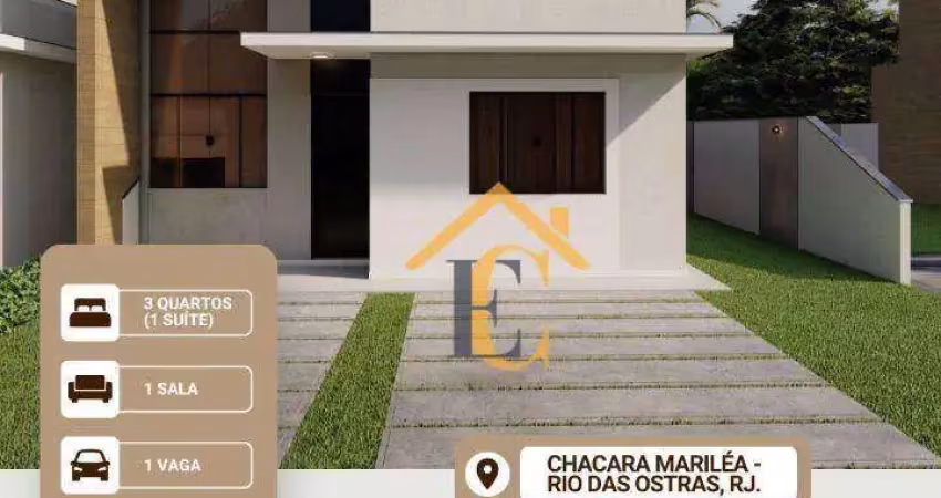 Casa com 3 dormitórios à venda, 77 m² por r$ 410.000 - jardim mariléa - rio das ostras/rj