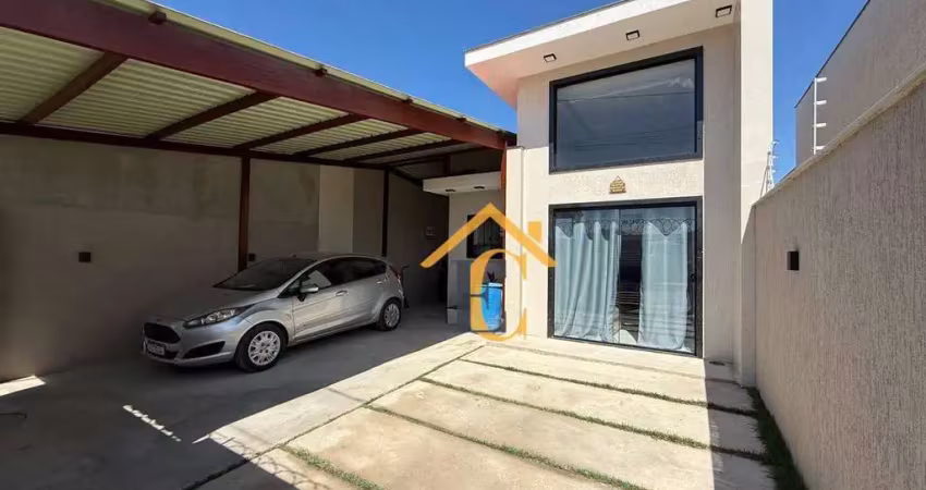 Casa linear com pé direito alto e design moderno com 2 quartos sendo 1 suíte à venda, 57 m² por r$ 390.000 - verdes mares - rio das ostras/rj