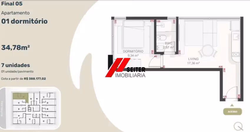 Apartamento de 1 dormitório à venda no teahupoo santa mônica florianópolis