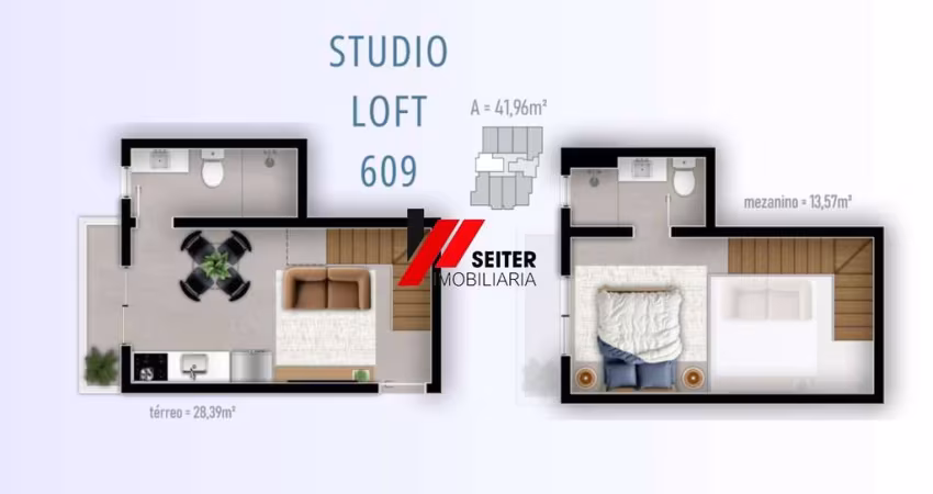 Loft amplo com 41m2 à venda na Trindade em Florianópolis