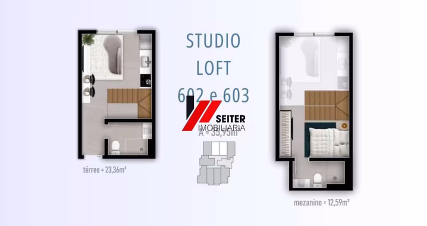 Loft com 35,95m2 e Acabamento Premium