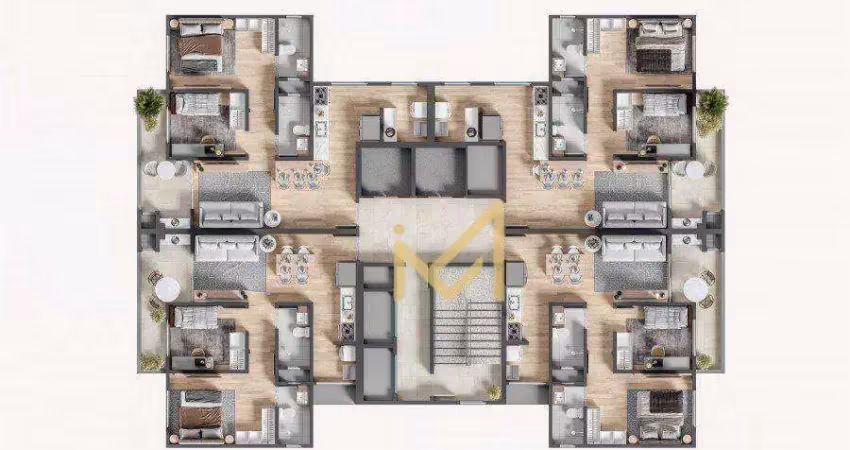Apartamento com 2 dormitórios à venda, 61 m² por R$ 450.450,00 - Floresta - Cascavel/PR