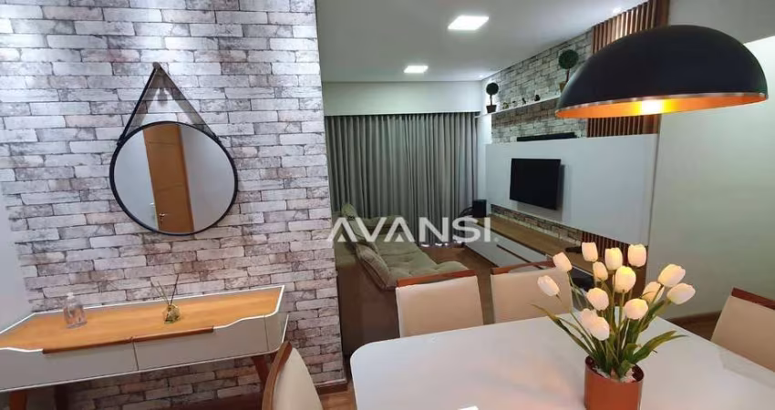 Apartamento Moradas Panzan com 3 dormitórios à venda, 81 m² por R$ 593.000 - Jardim Jacyra - Americana/SP