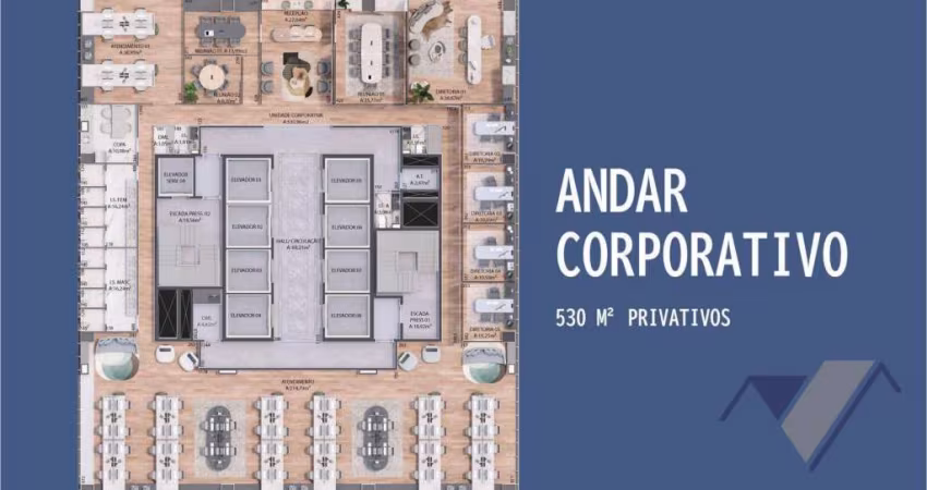 Andar Corporativo à venda, 530 m² por R$ 8.322.600,23 - Centro - Cascavel/PR