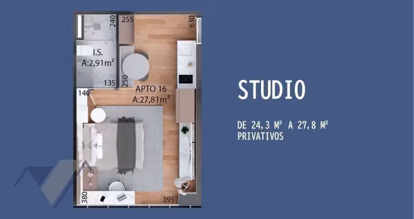 Apartamento com 1 dormitório à venda, 27 m² por r$ 430.000,00 - centro - cascavel/pr