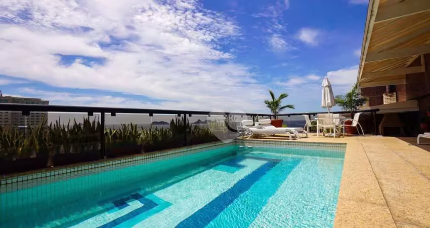 Cobertura com 4 suites com closets 8 vagas garagem à venda, 671 m² por r$ 16.100.000 - barra da tijuca - rio de janeiro/rj
