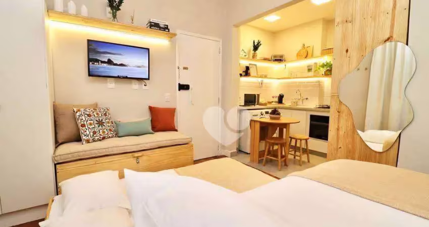 Lopes Enjoy vende sala quarto, Copacabana, porteira fechada, alugado no Airbnb 26m2 , Valor 660.000, excelente investimento.