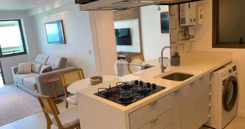 Apartamento frontal mar com 1 dormitório à venda, 50 m² por r$ 1.400.000 - barra da tijuca - rio de janeiro/rj