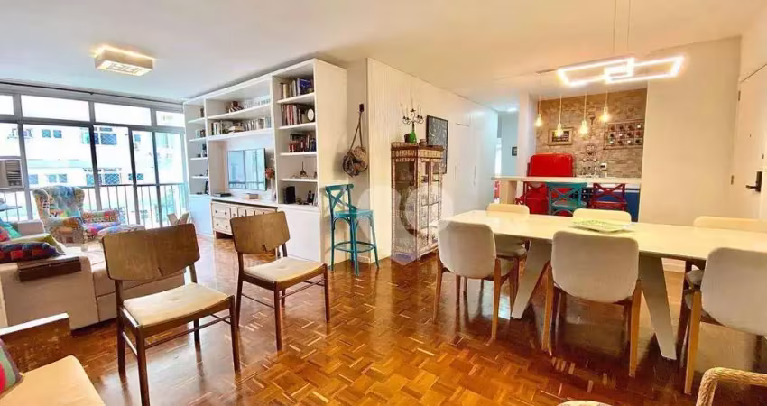 Apartamento lindo e reformado com salão, 3 quartos, lavabo e vaga à venda, 129 m² por r$ 2.000.000 - jardim botânico na região da lopes quintas