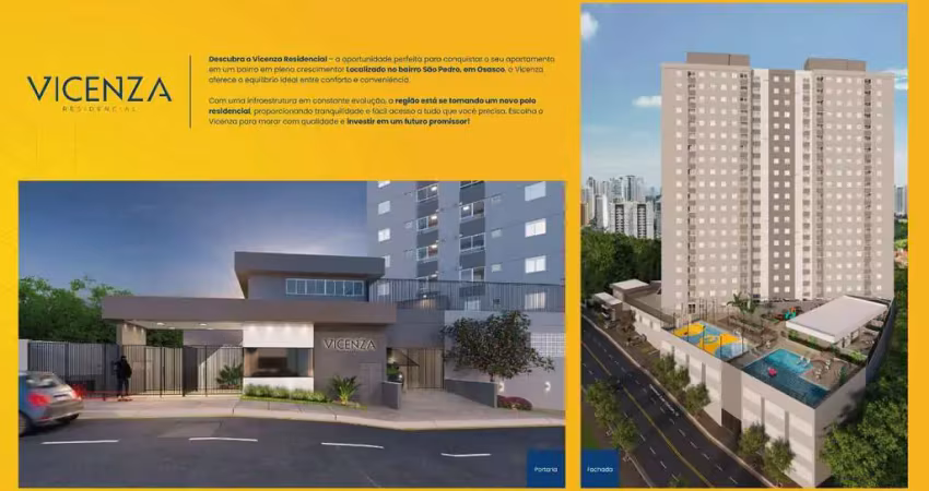 Lançamento apartamento de 2 dorm. com vaga - cidade das flores - osasco - minha casa minha vida