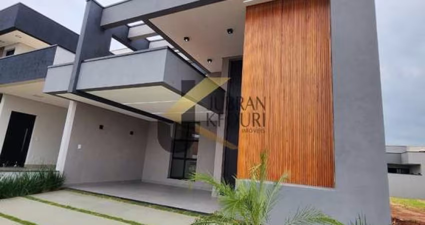 Casa nova à venda no condomínio Terras da Estância, Paulínia, com 3 quartos (1 suíte), lazer comum e garagem para 2 carros.