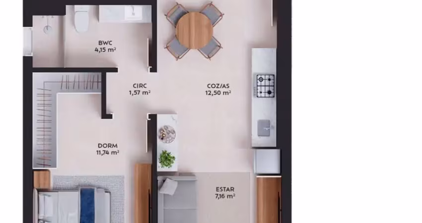 Apartamento com 1 quarto à venda na Rua das Pedras, --, Pedra Branca, Palhoça