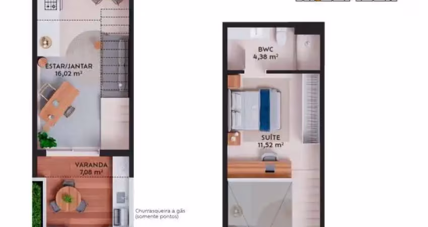 Apartamento com 1 quarto à venda na Rua das Pedras, --, Pedra Branca, Palhoça