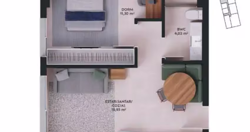 Apartamento com 1 quarto à venda na Rua da Pedra, --, Pedra Branca, Palhoça
