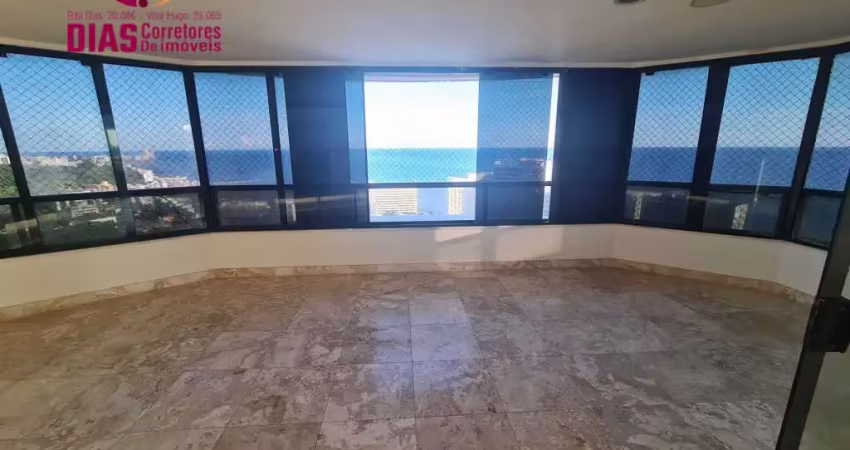 Vendo apartamento 01 por andar com total privacidade na ondina  em oportunidade com 298m2 completa vista mar livre das duas varandas sala para 4 ambientes, 4 suítes, 4 vagas com total infraestrutura  